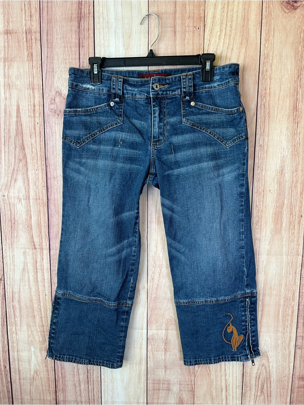 Vintage baby phat Capri jeans SZ 11 juniors mid rise cat logo denim #329